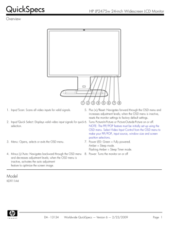 HP QUICKSPECS KD911A4 User's Manual | Manualzz