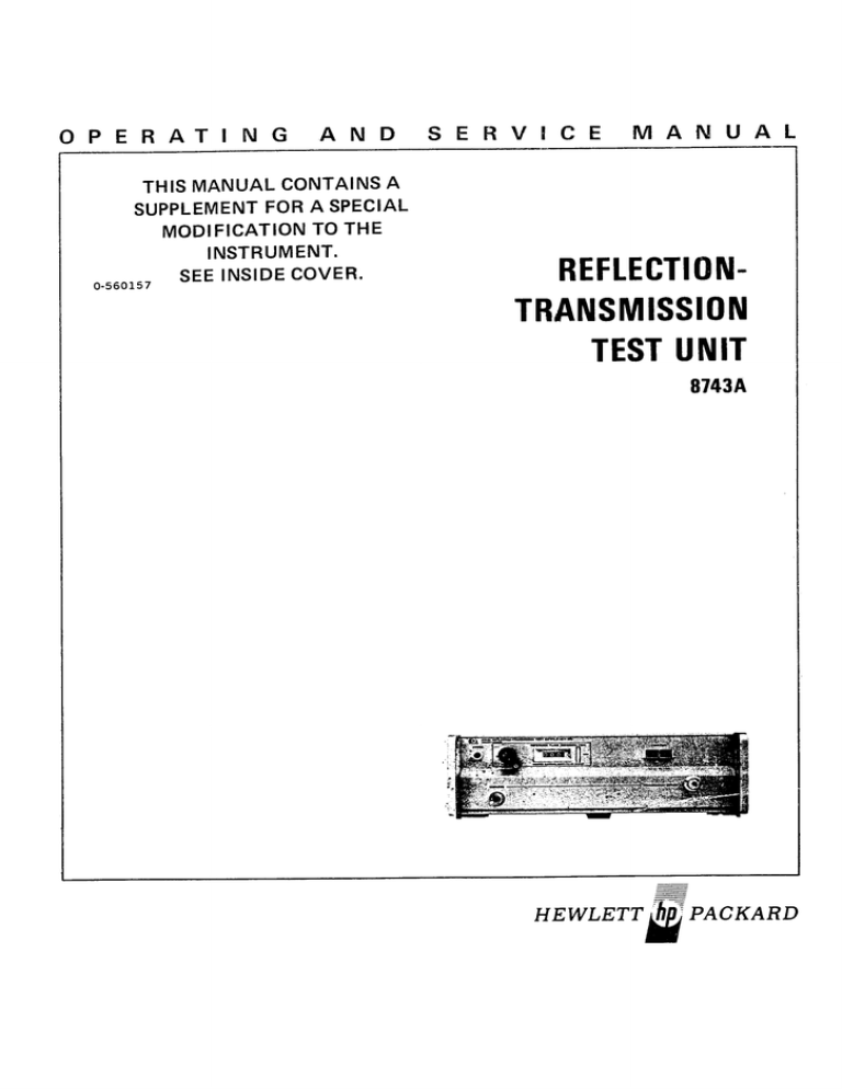 Hp 8743a User S Manual Manualzz