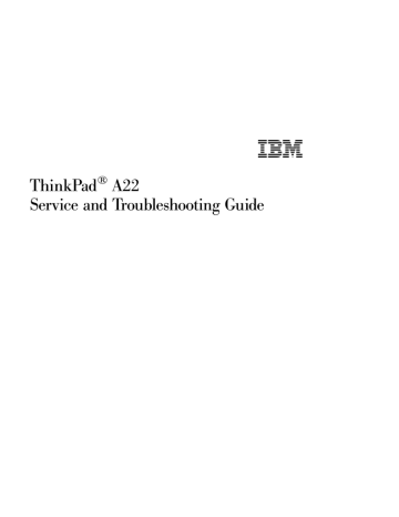 IBM THINKPAD A22 User's Manual | Manualzz