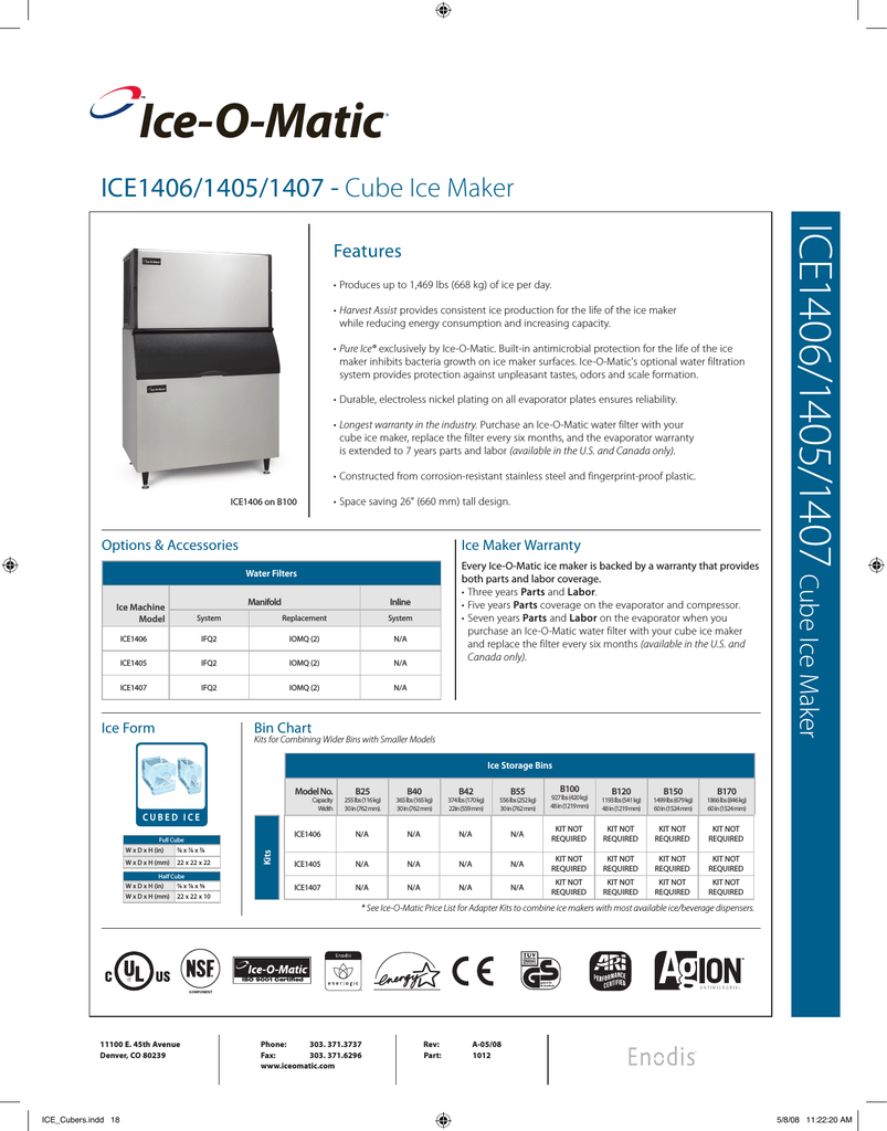 IceOMatic ICE 1405 User manual Manualzz