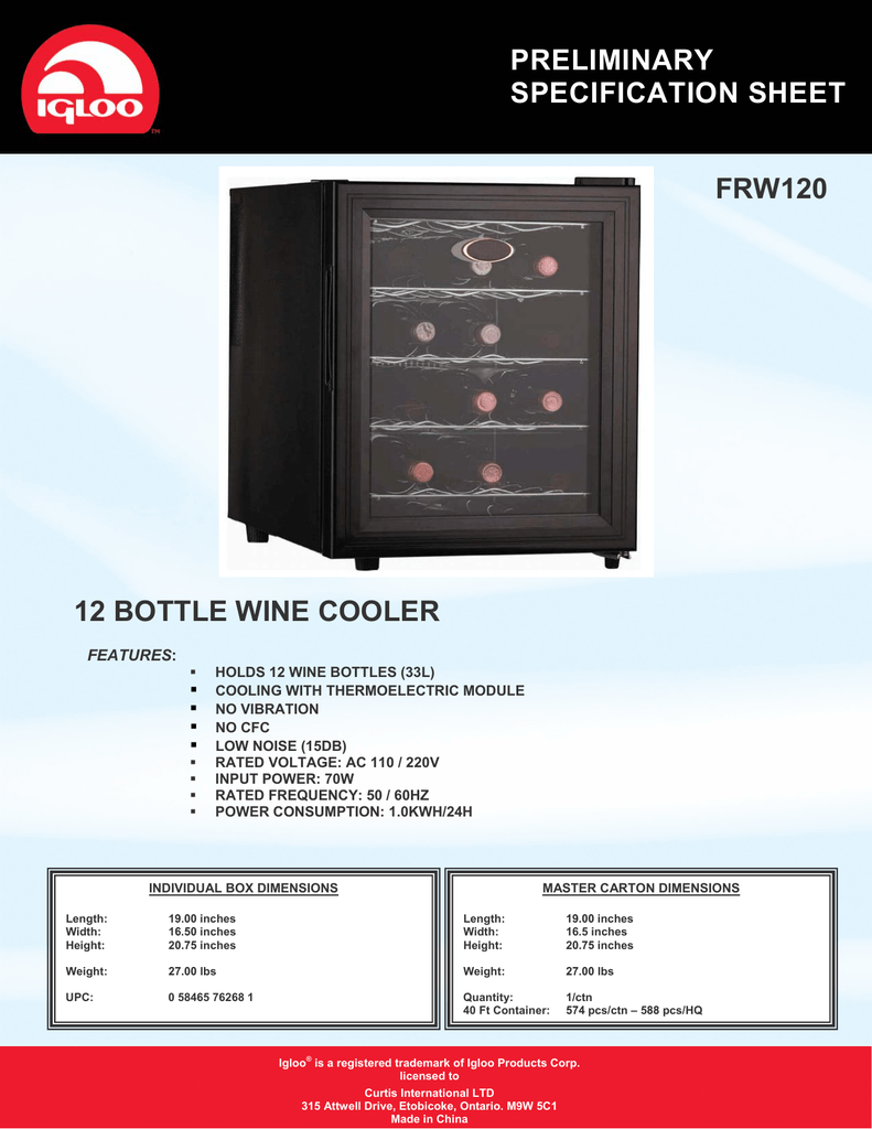 Igloo 12 Bottle Wine Cooler Manual Best Pictures and Decription