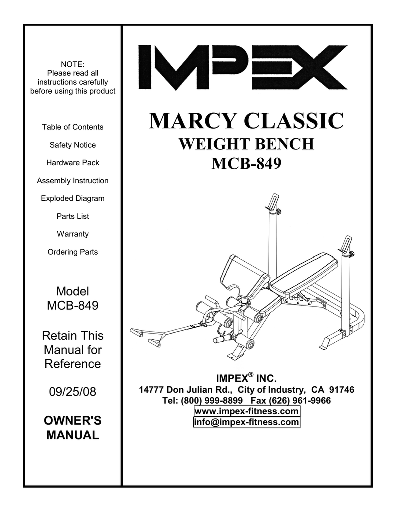 Impex Mcb 849 Owner S Manual Manualzz Com