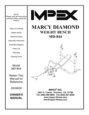Impex Md 844 User S Manual Manualzz