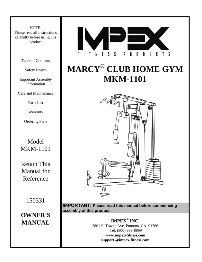 impex home gym