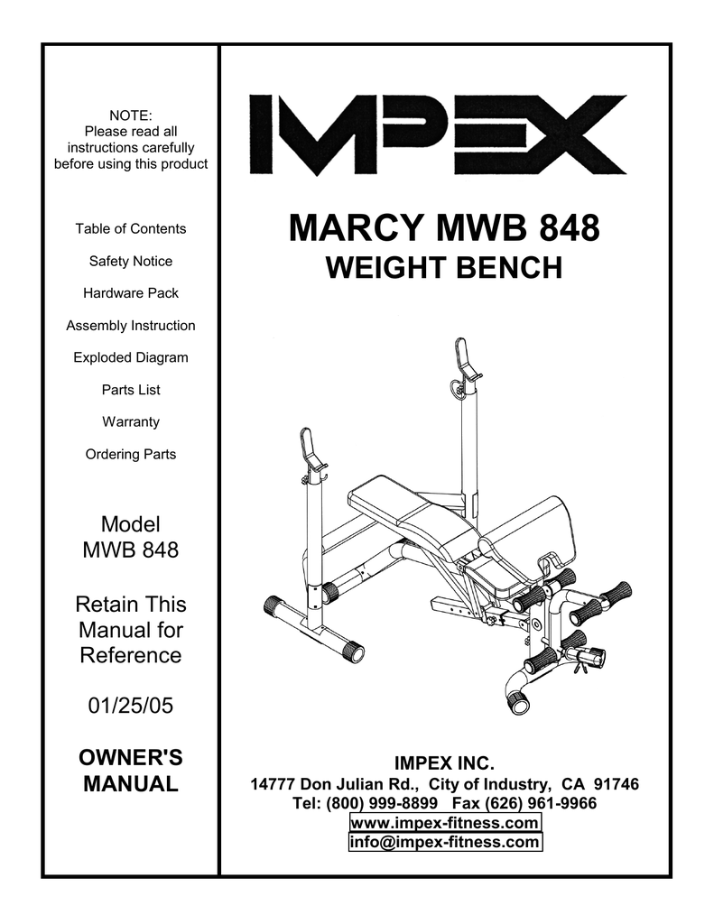Impex Mwb 848 Owner S Manual Manualzz