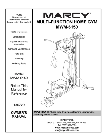 Marcy Home Gym Mwm 988 Parts | Reviewmotors.co