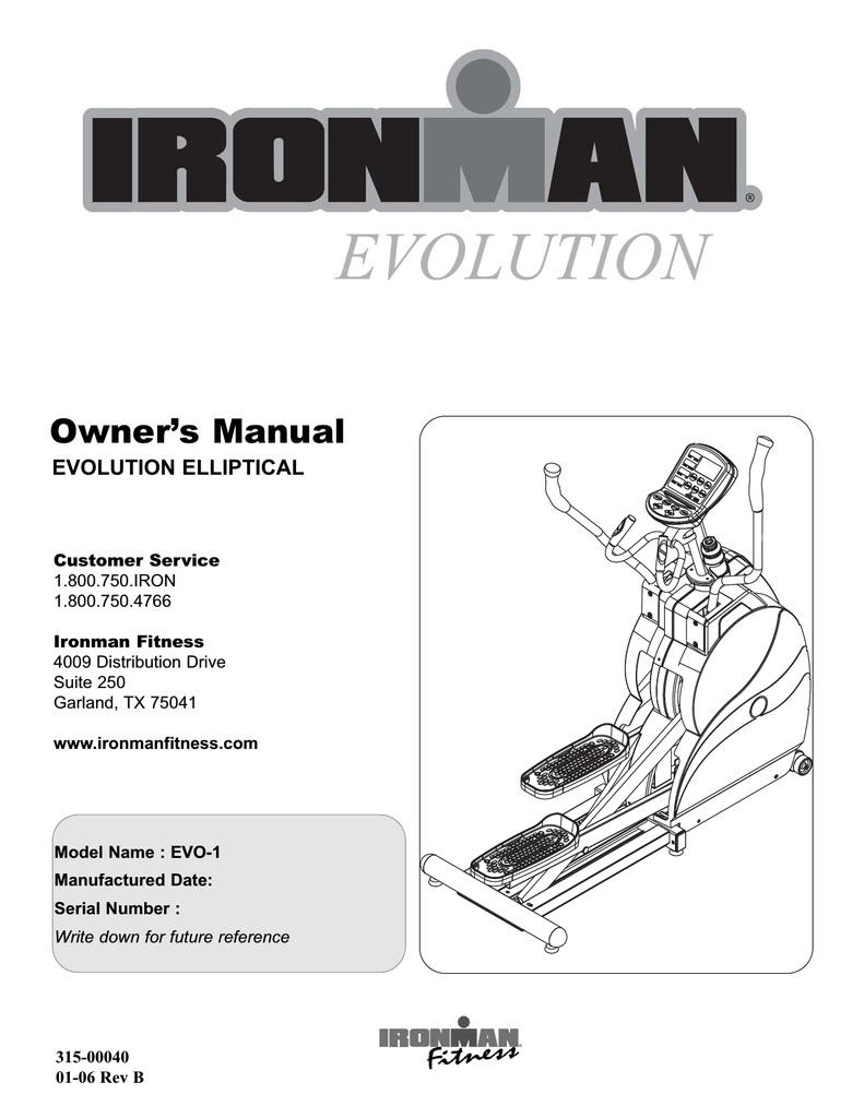 Ironman Fitness EVO-1 User manual | Manualzz