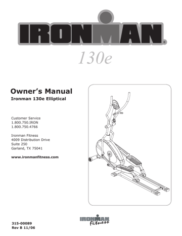 Ironman Fitness 130e User's Manual | Manualzz