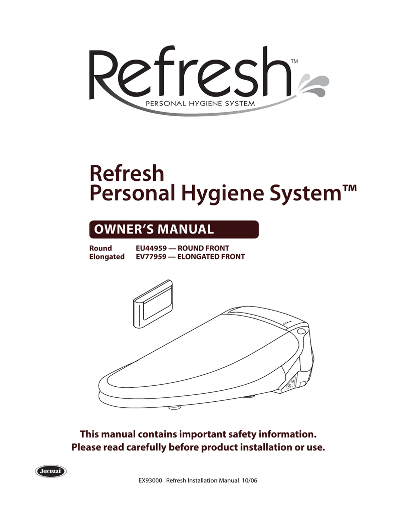 Jacuzzi EV77959 User manual Manualzz