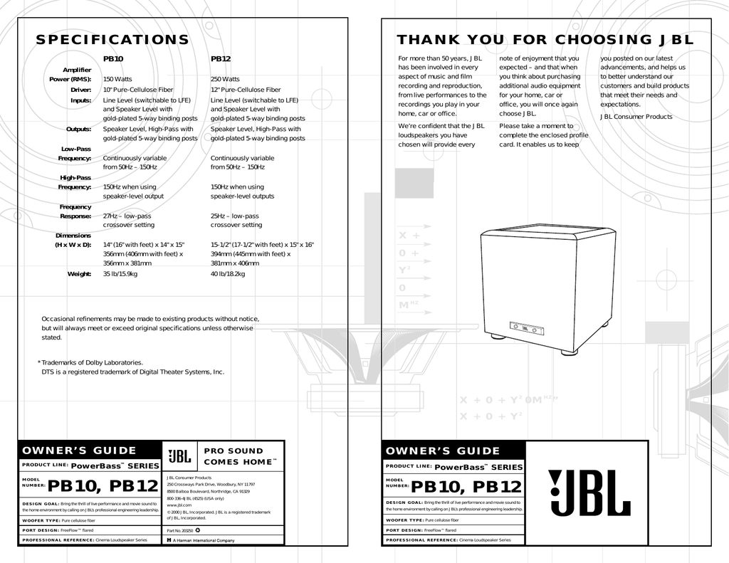 jbl powerbass pb12