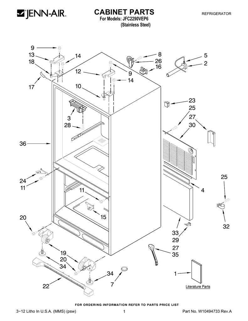 Jenn Air Refrigerator Parts Diagram General Wiring Diagram