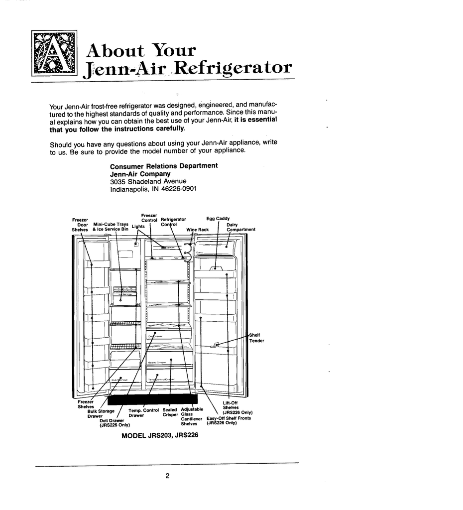 Jenn Air Jrs203 User S Manual Manualzz