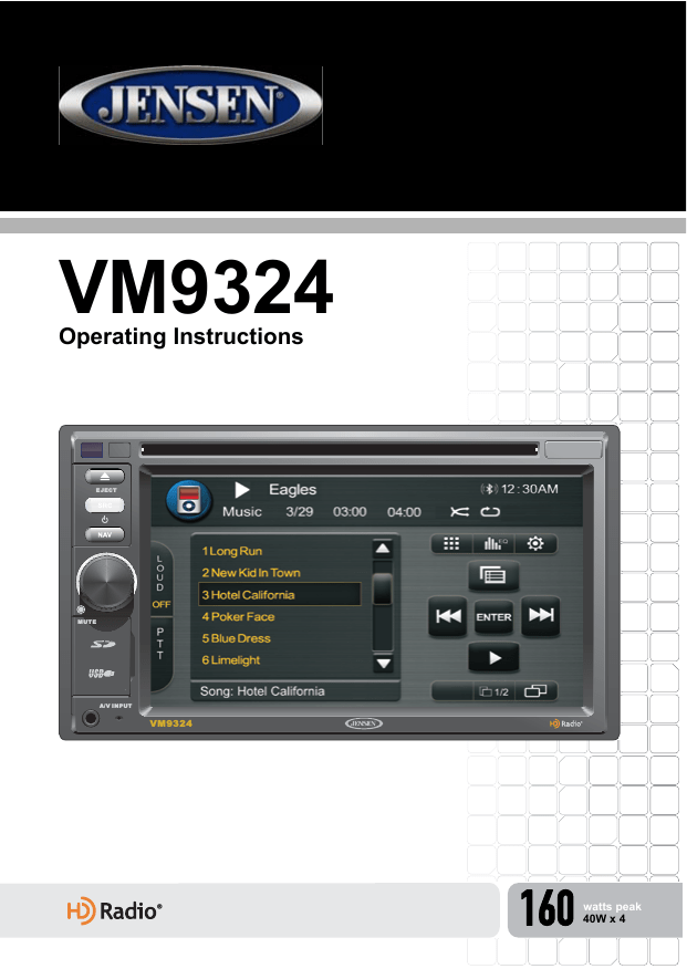 Jensen Radio VM9324 User manual Manualzz