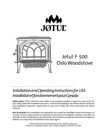 Jotul F 500 User's Manual | Manualzz