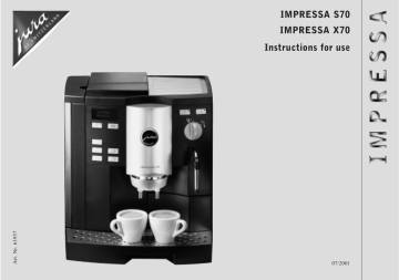 Jura Capresso IMPRESSA S70 User's 