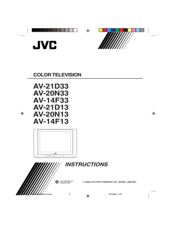 Display. JVC AV-14F13, AV-21D33, AV-20N33, AV-14F33, AV-21D13, AV-20N13, AV-14F13 | Manualzz