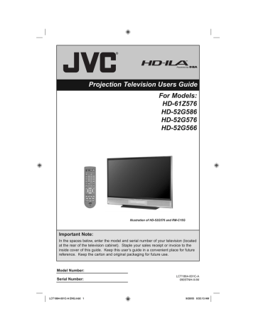 JVC HD-61Z576 User's Guide | Manualzz