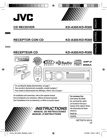 Title assignment. JVC KDR-300, Arsenal KD-A305, KD-A305/KD-R300 | Manualzz