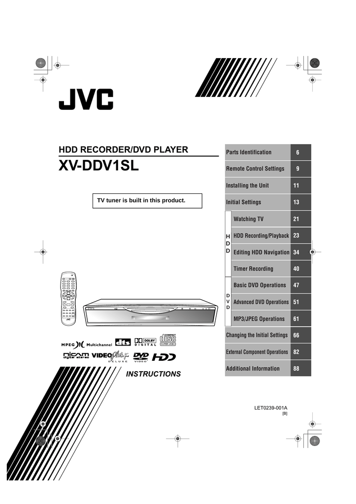 Jvc Xv Ddv1sl Let0239 001a User Manual Manualzz