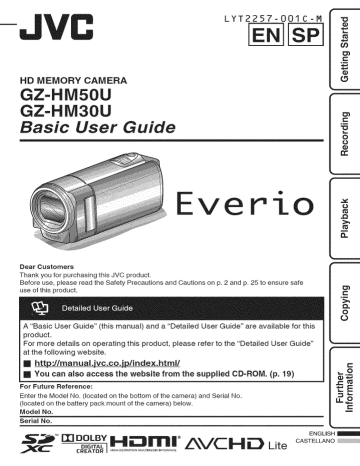 JVC Webcam GZ-HM50U User guide | Manualzz