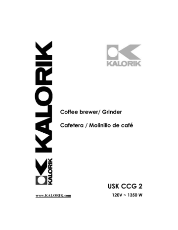 Kalorik USK CCG 2 User's Manual | Manualzz