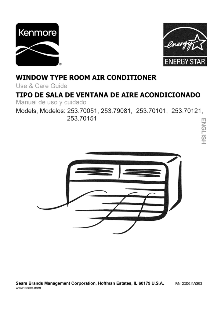 Kenmore 10,000 BTU Room Air Conditioner, 25370121011, 25370151011