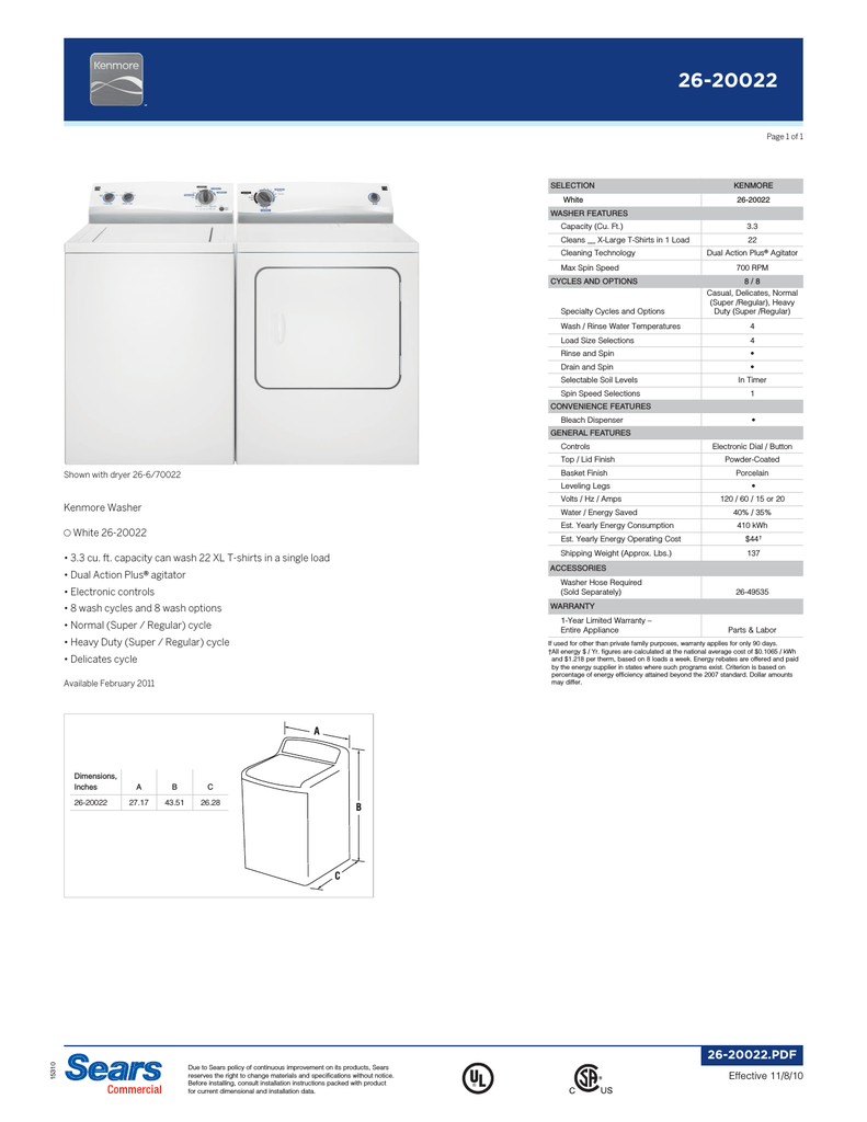 Kenmore Elite Top Load Washing Machine Manual