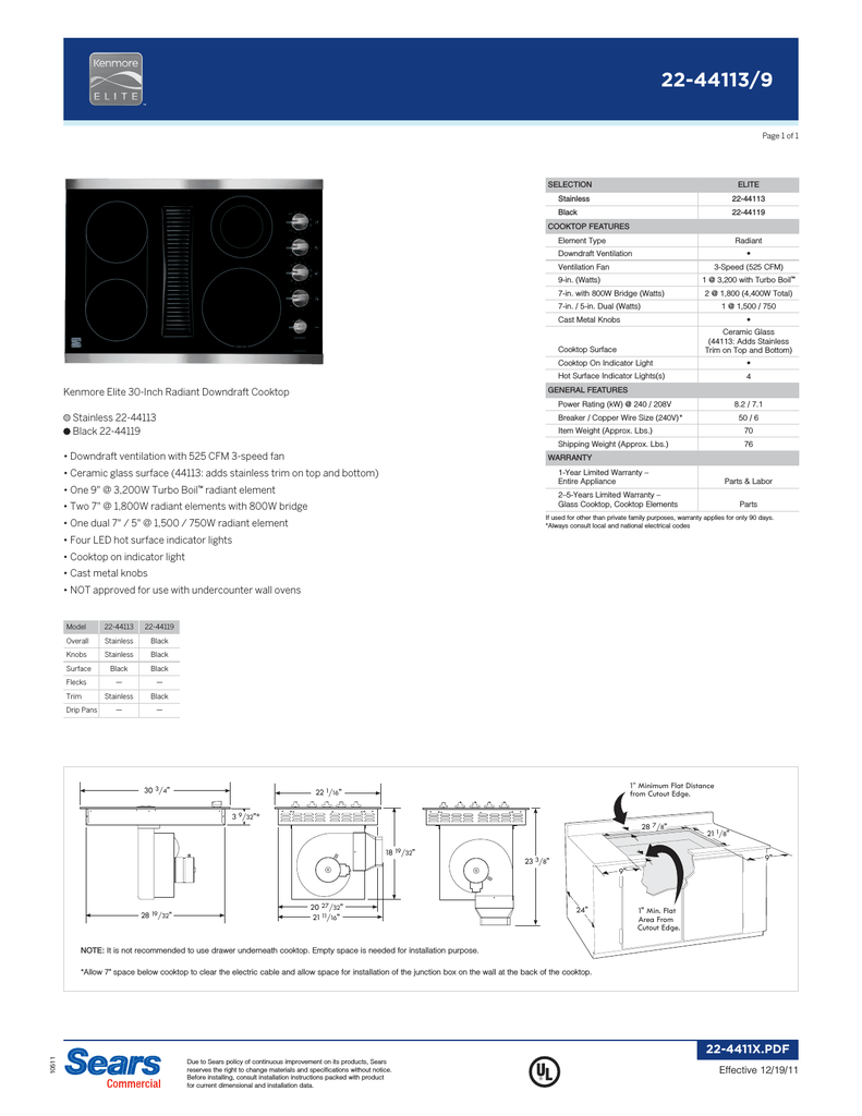 kenmore elite 45413