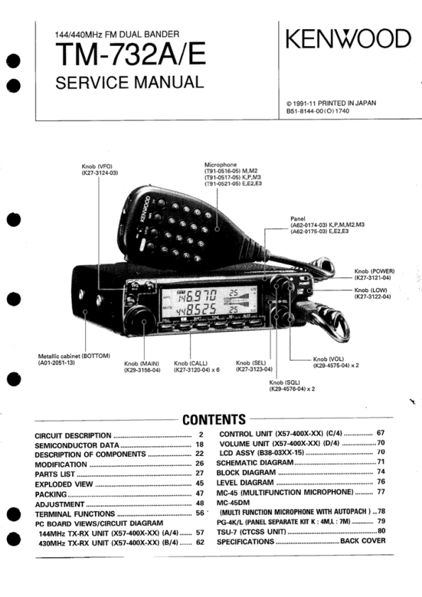 Kenwood Tm 732a E User S Manual Manualzz