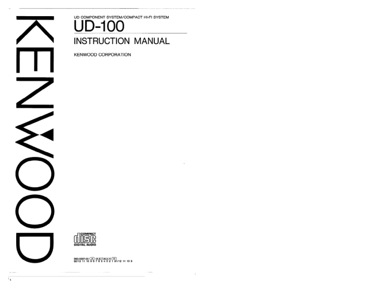 Kenwood Ud 100 User Manual Manualzz