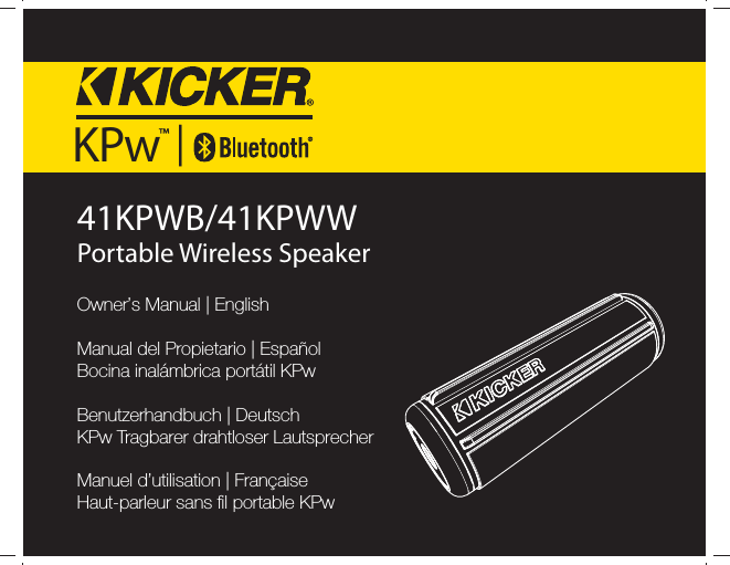 Kicker 2015 Kicker Kpw Portable Wireless Speaker Owner S Manual Manualzz