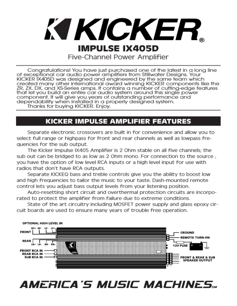 Kicker Impulse Ix405d Amplifier Ix405d Owner S Manual Manualzz