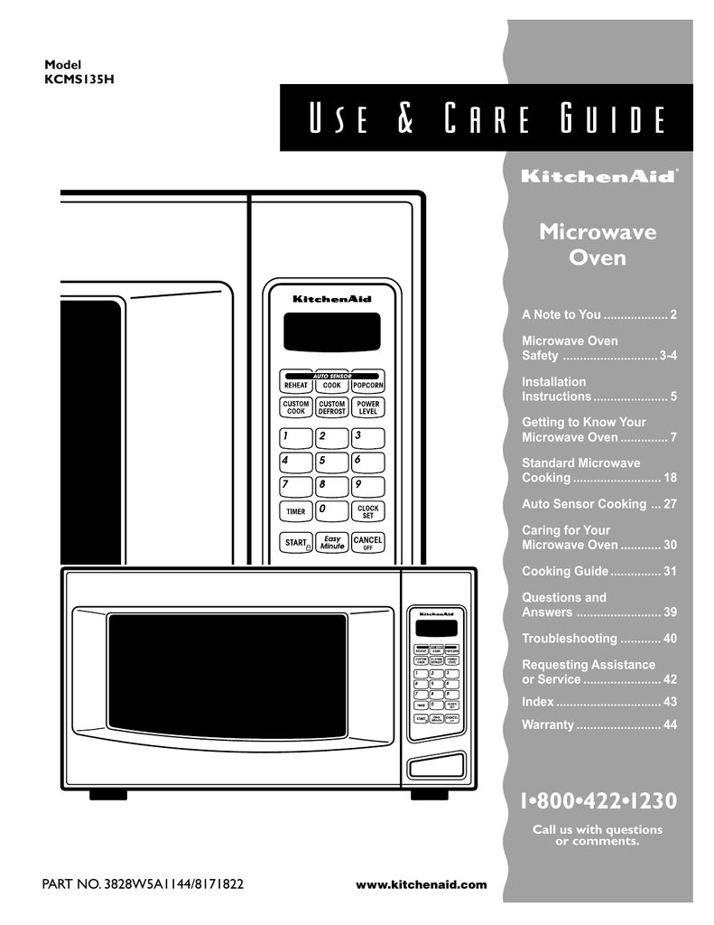 Kitchenaid Kcms135h User Manual Manualzz