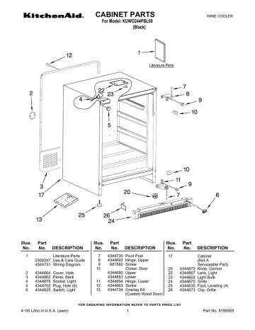 KitchenAid KUWO244PBL00 Use & care guide | Manualzz