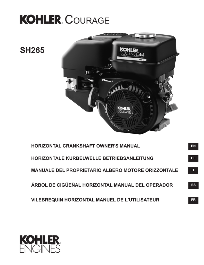 Kohler sh265 governor adjustment