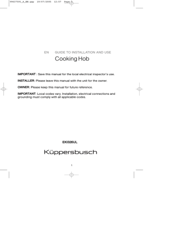 Kuppersbusch Usa Cookinghob Eki326ul Eki326ul User Manual Manualzz Kuppersbusch Usa Cookinghob Eki326ul Eki326ul User Manual Manualzz