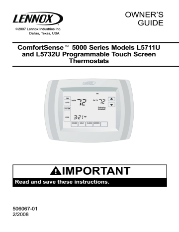 Lenox L5711U User's Manual | Manualzz