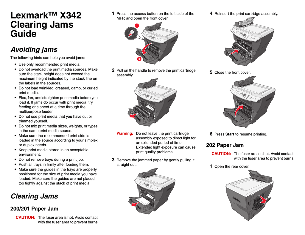 Lexmark X342 User Manual Manualzz