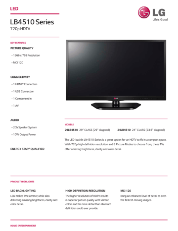 LG 24LB4510 Specification | Manualzz