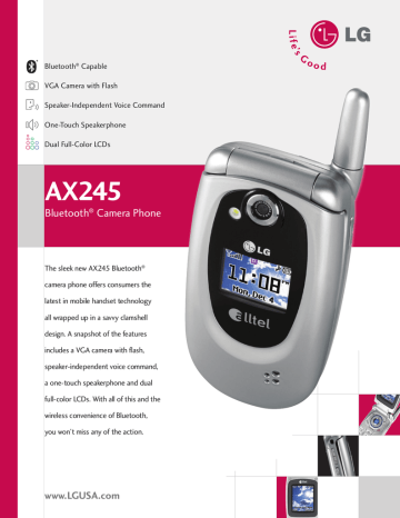 LG AX245 Data Sheet | Manualzz