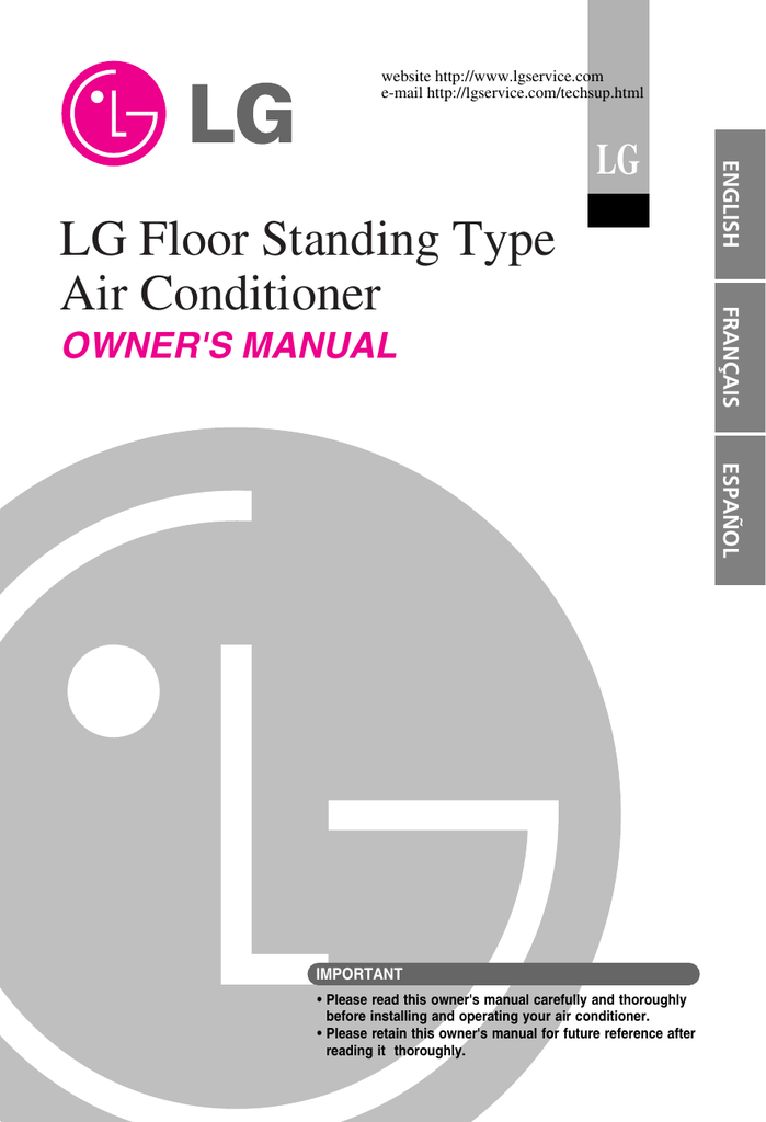 Lg Floor Standing Type Air Conditioner User S Manual Manualzz