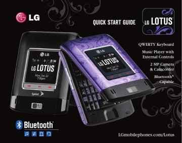 LG LX LX600 Sprint Quick Start Guide | Manualzz