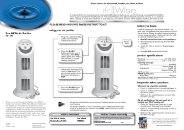 lifewise hepa purifier manualzz