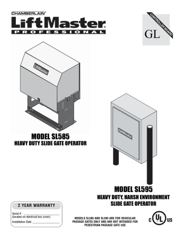 LiftMaster SL585 User's manual | Manualzz