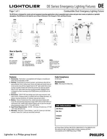 Lightolier DE Series User's Manual | Manualzz