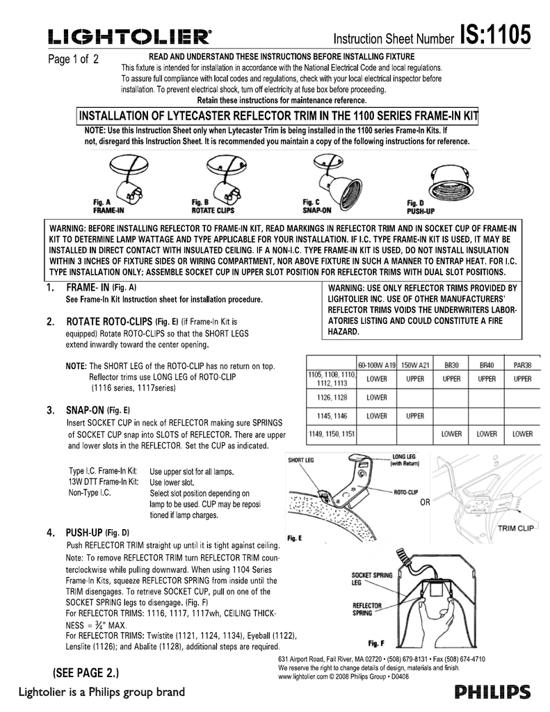 Lightolier Recessed Lighting Installation Instructions Shelly Lighting