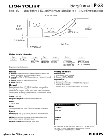 Lightolier LP 23 User Manual | Manualzz