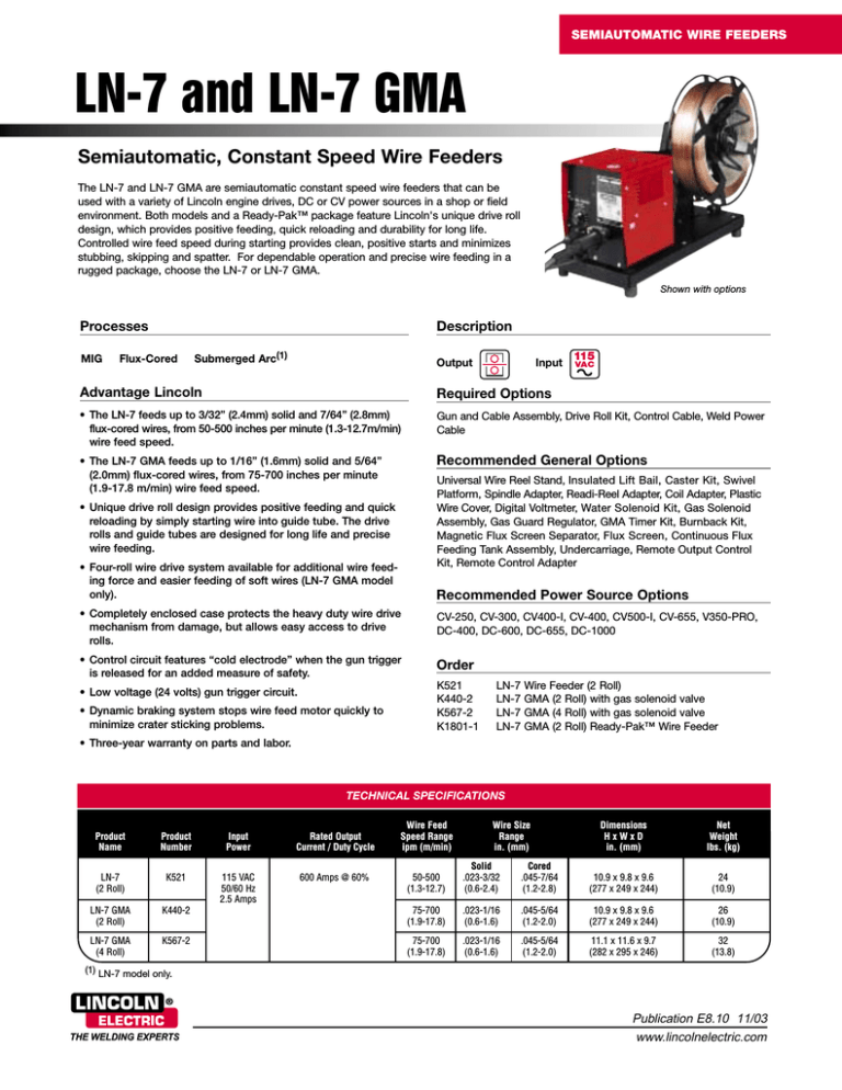 Lincoln Electric LN-7 User's manual | Manualzz