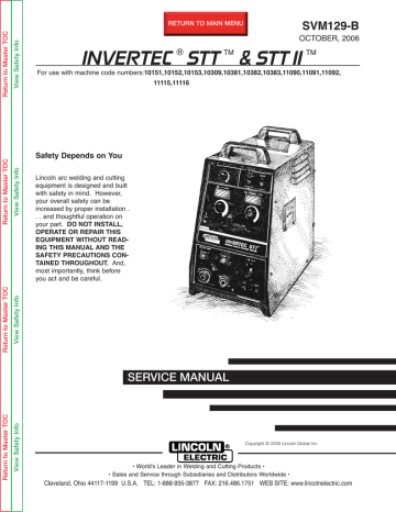 Lincoln Electric INVERTEC SVM129-B Service Manual | Manualzz