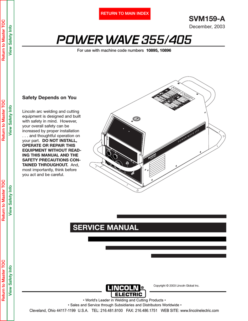 Lincoln Electric Svm159 A User Manual Manualzz